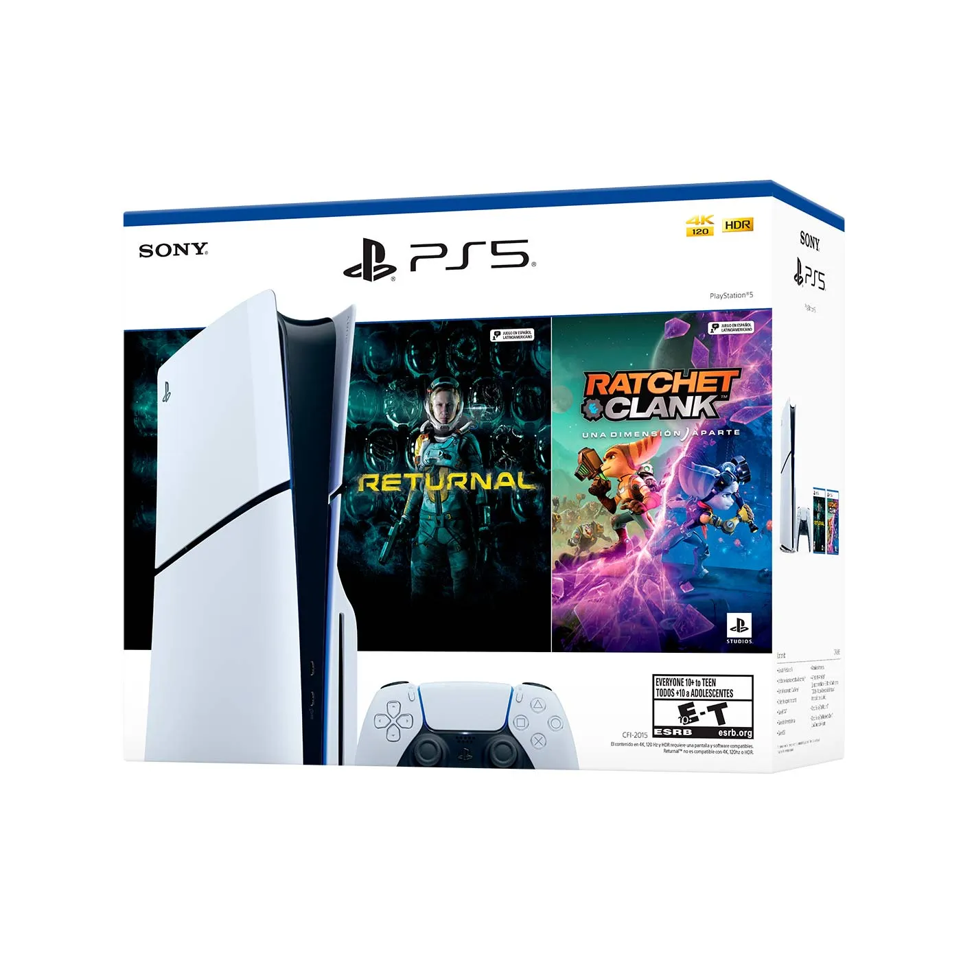 Bundle PlayStation 5 Slim Estandar 1TB Mas 2 Juegos Físicos Ratchet & Clank: Rift Apart y Returnal