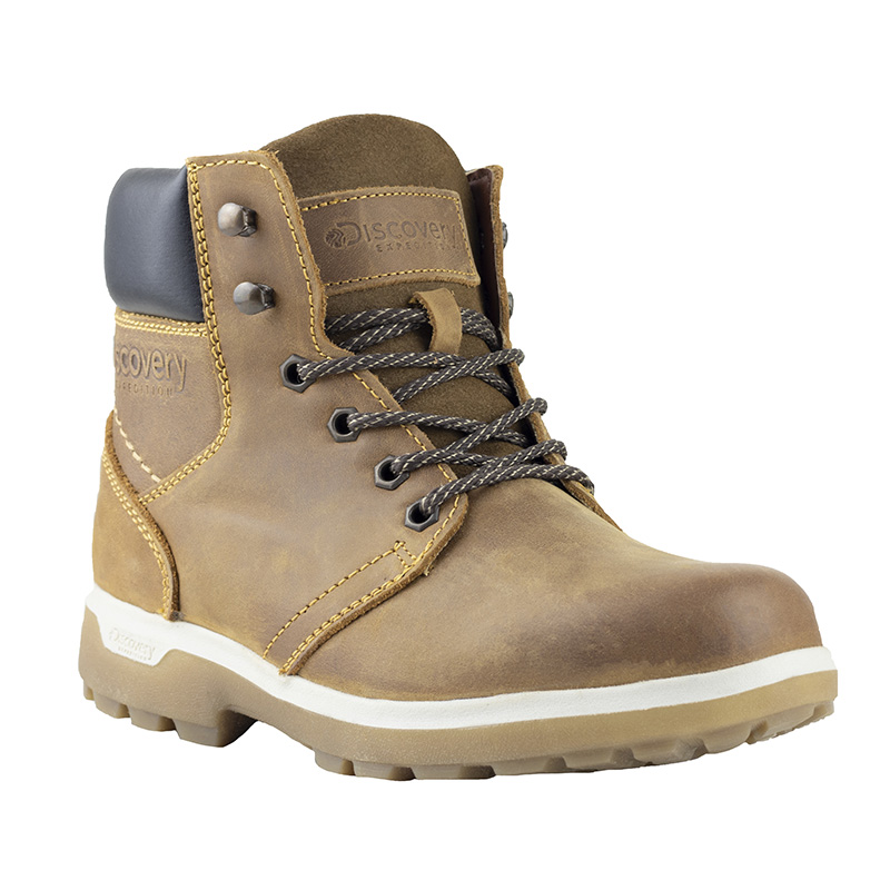 Botas Hombre Hiker Discovery 2050 Camel Ámbar Montaña Urbana Nobuk.