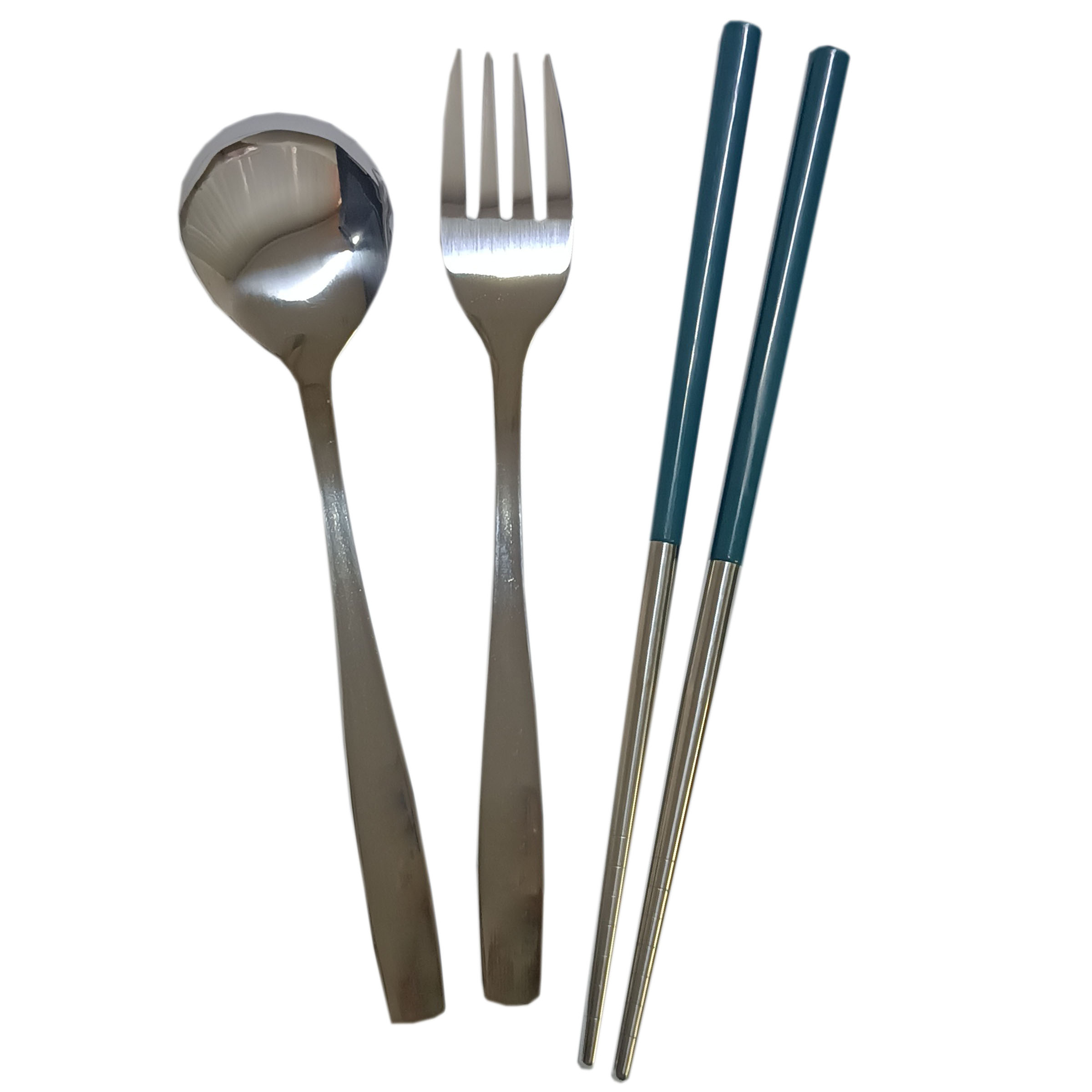 Set Juego Cubiertos Portátil Acero Inoxidable Oficina Viaje