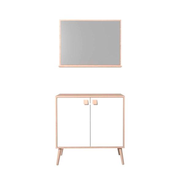 Mueble de baño Senniel Madera y Blanco - Kessa.