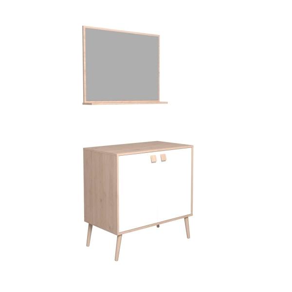 Mueble de baño Senniel Madera y Blanco - Kessa.