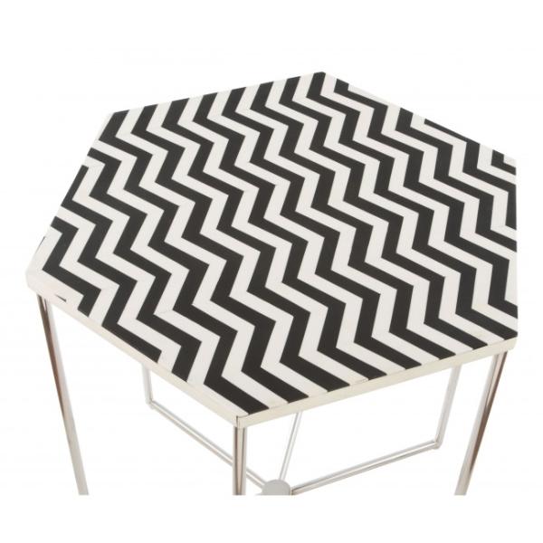 Mesa Lateral Forma Blanco/Negro - Kessa.