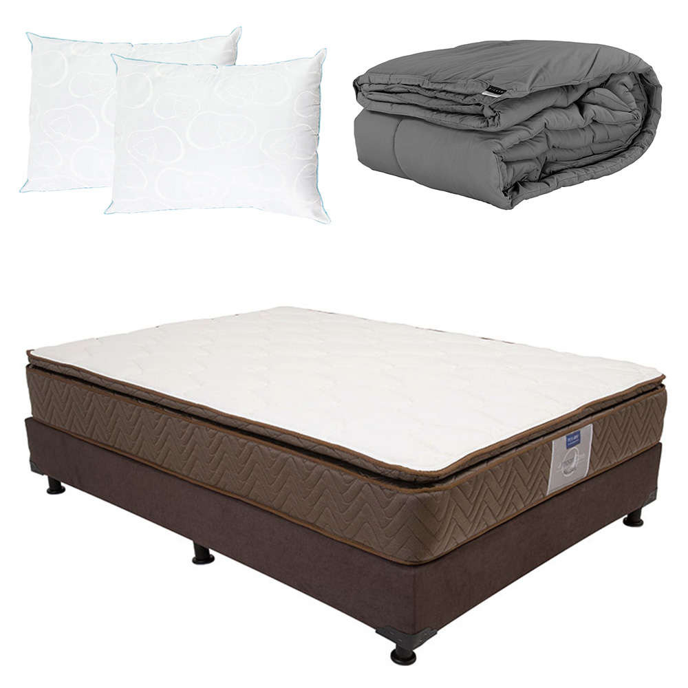 Colchon Matrimonial Sprin Air Nautilus con Box, 2 Almohadas y Edredon.