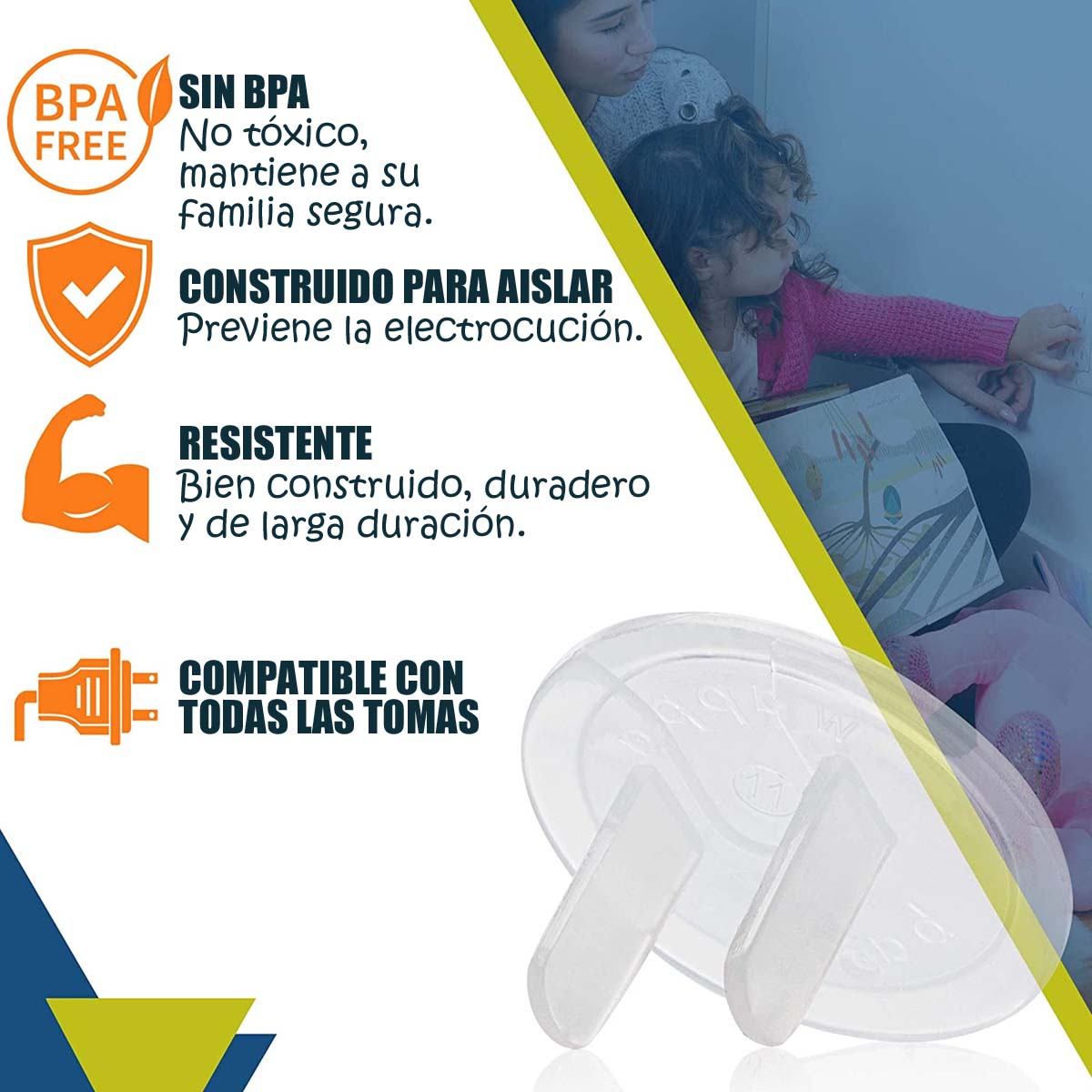 Protectores de Contactos Enchufe 38 Pzas Seguros Bebes Niños
