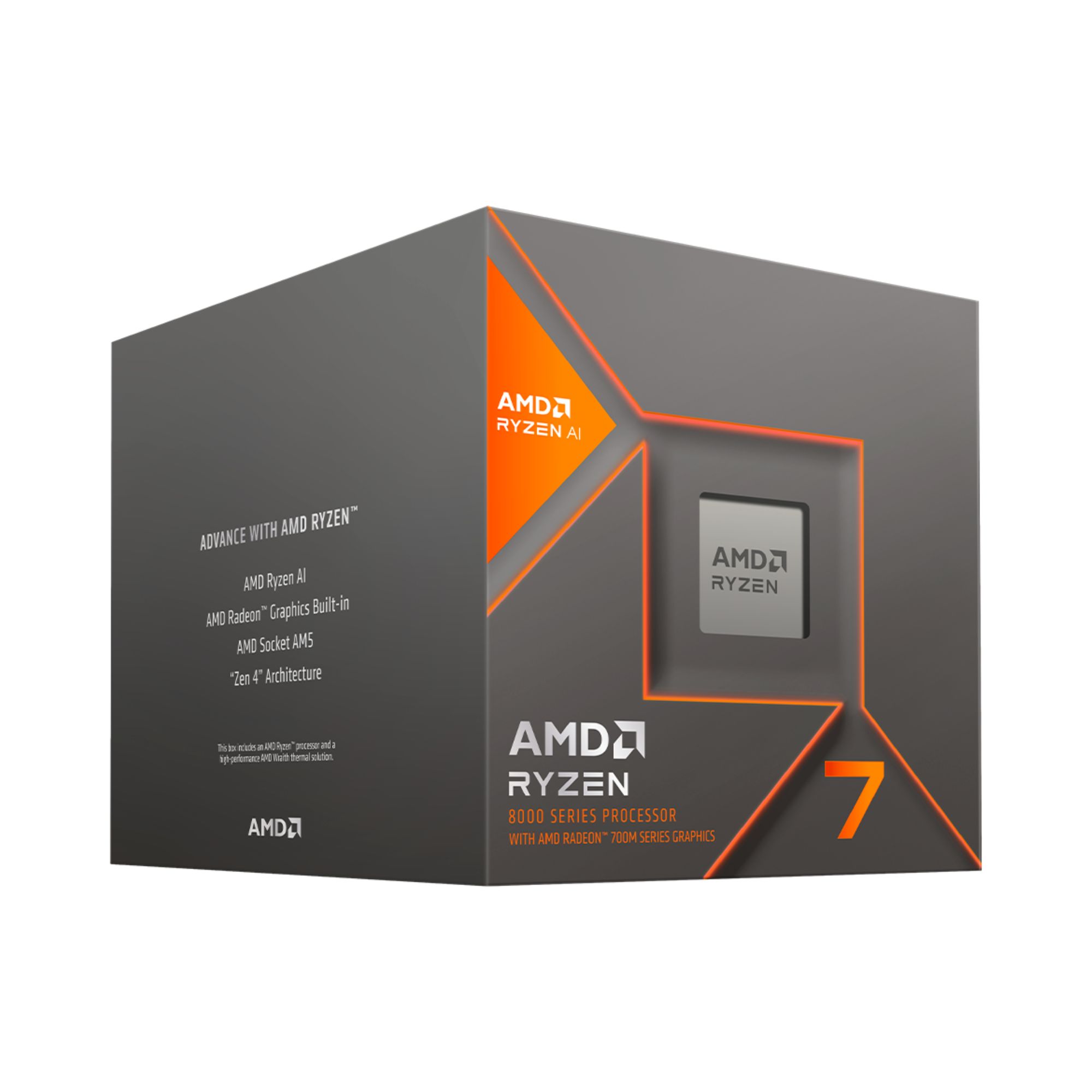 Procesador AMD Ryzen 7 8700G, AM5, 8 Núcleos, hasta 5.1 GHz, incluye Gráficos, sin Disipador.