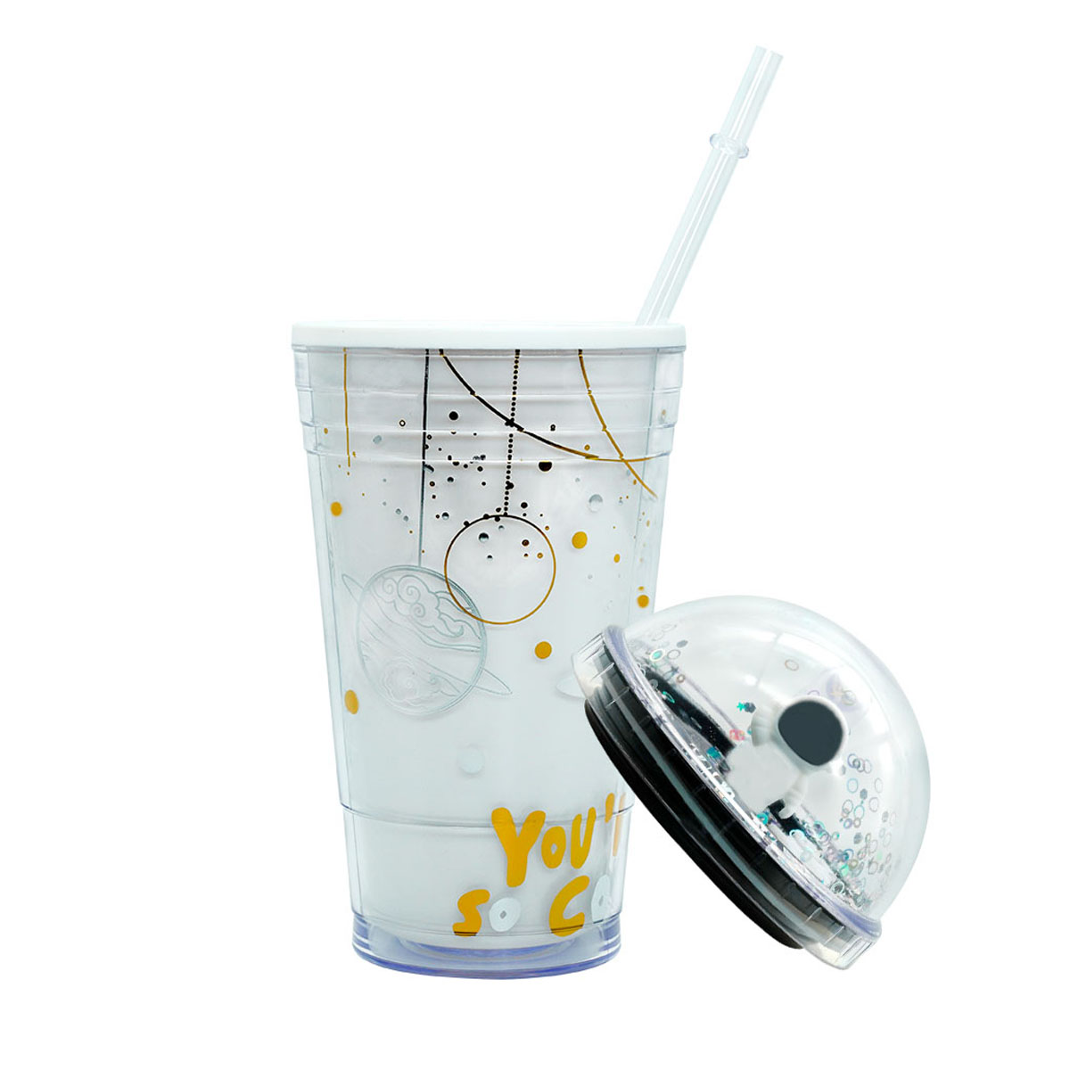 Vaso Termo Botella Kawaii Astronauta Con Popote