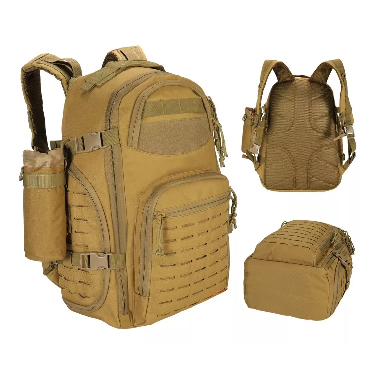 Mochila Militar Táctica Camping Impermeable Alta Calidad Caqui.