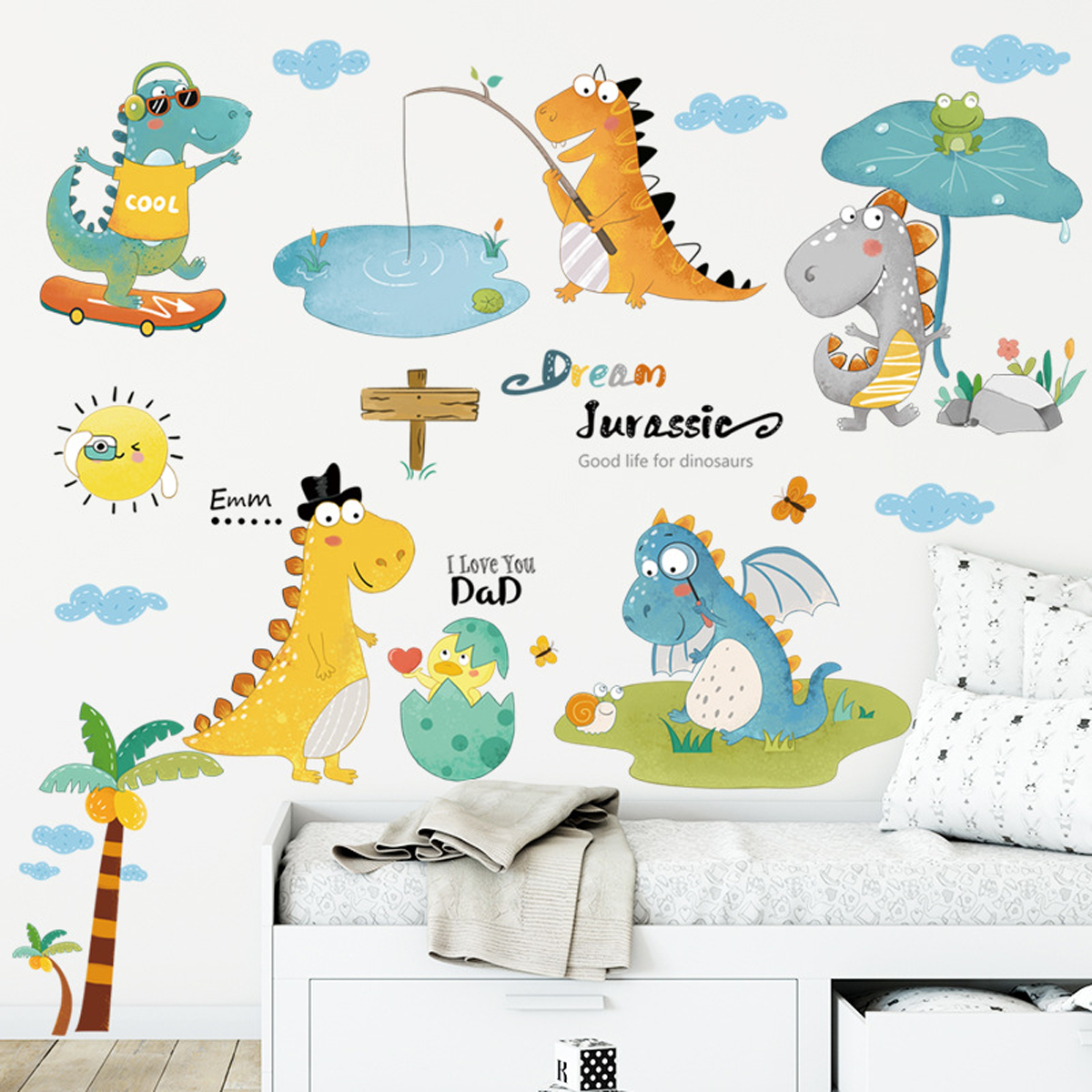 Vinil Decorativo Infantil Dinosaurios Habitación Niño Bebe