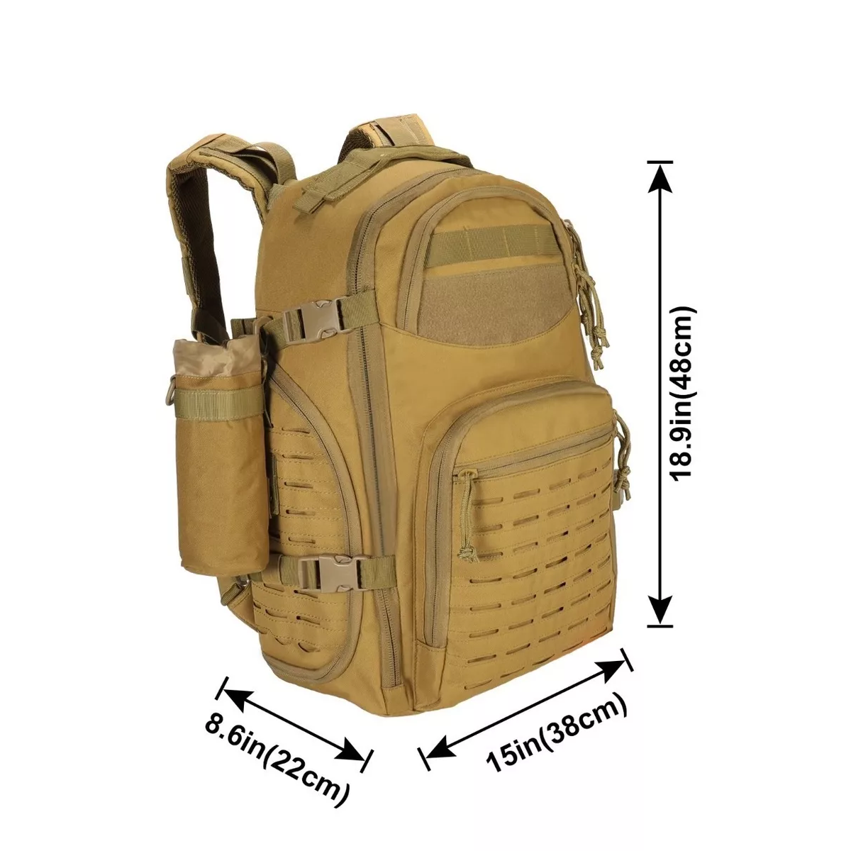 Mochila Militar Táctica Camping Impermeable Alta Calidad Caqui.