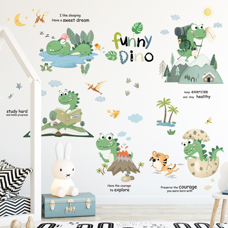Vinil Decorativo Infantil Dinosaurios Animales Bebé Niños
