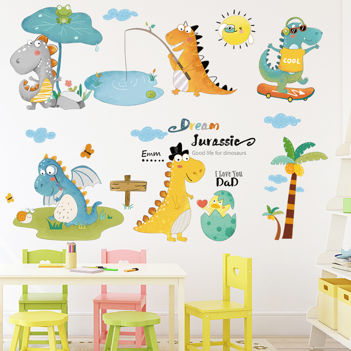 Vinil Decorativo Infantil Dinosaurios Habitación Niño Bebe