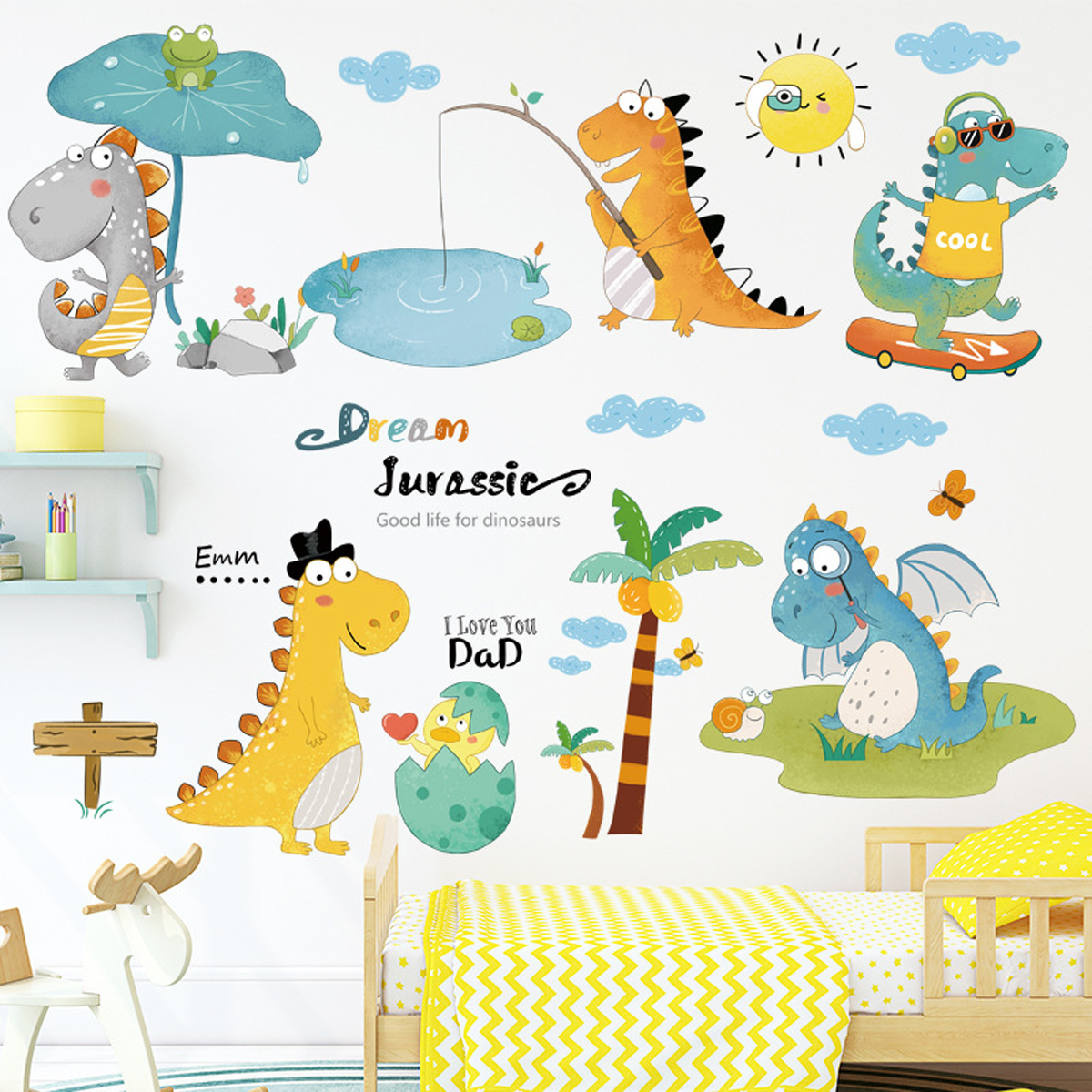 Vinil Decorativo Infantil Dinosaurios Habitación Niño Bebe