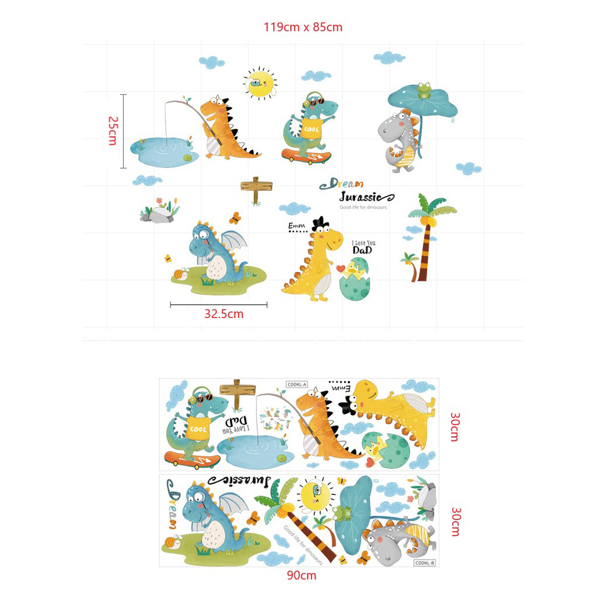 Vinil Decorativo Infantil Dinosaurios Habitación Niño Bebe