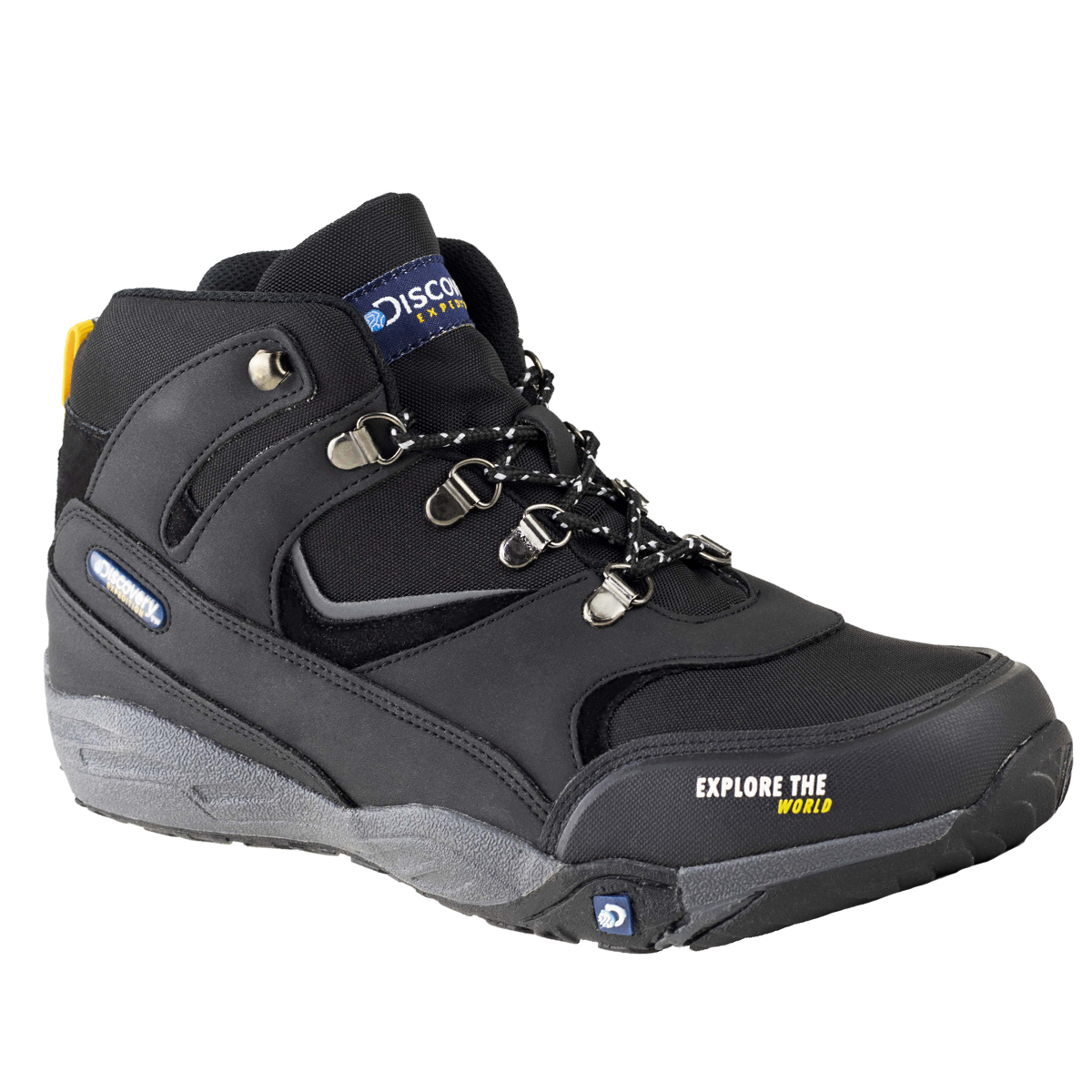 Botas Negras Biker Outdoor Aventura Para Hombre Discovery 2201 Negro Gris.