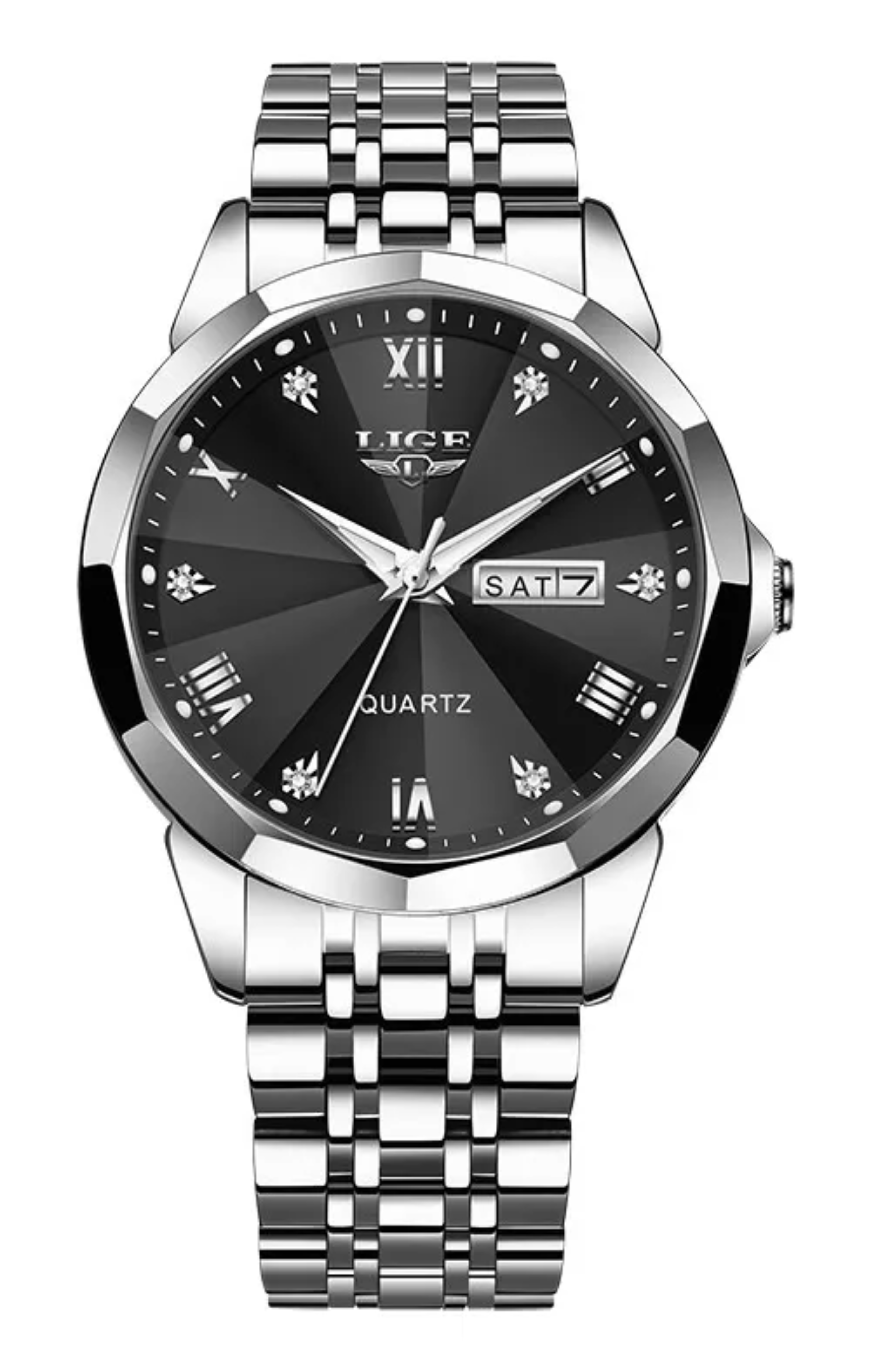 Reloj De Cuarzo Casual De Acero Impermeable Para Hombre.