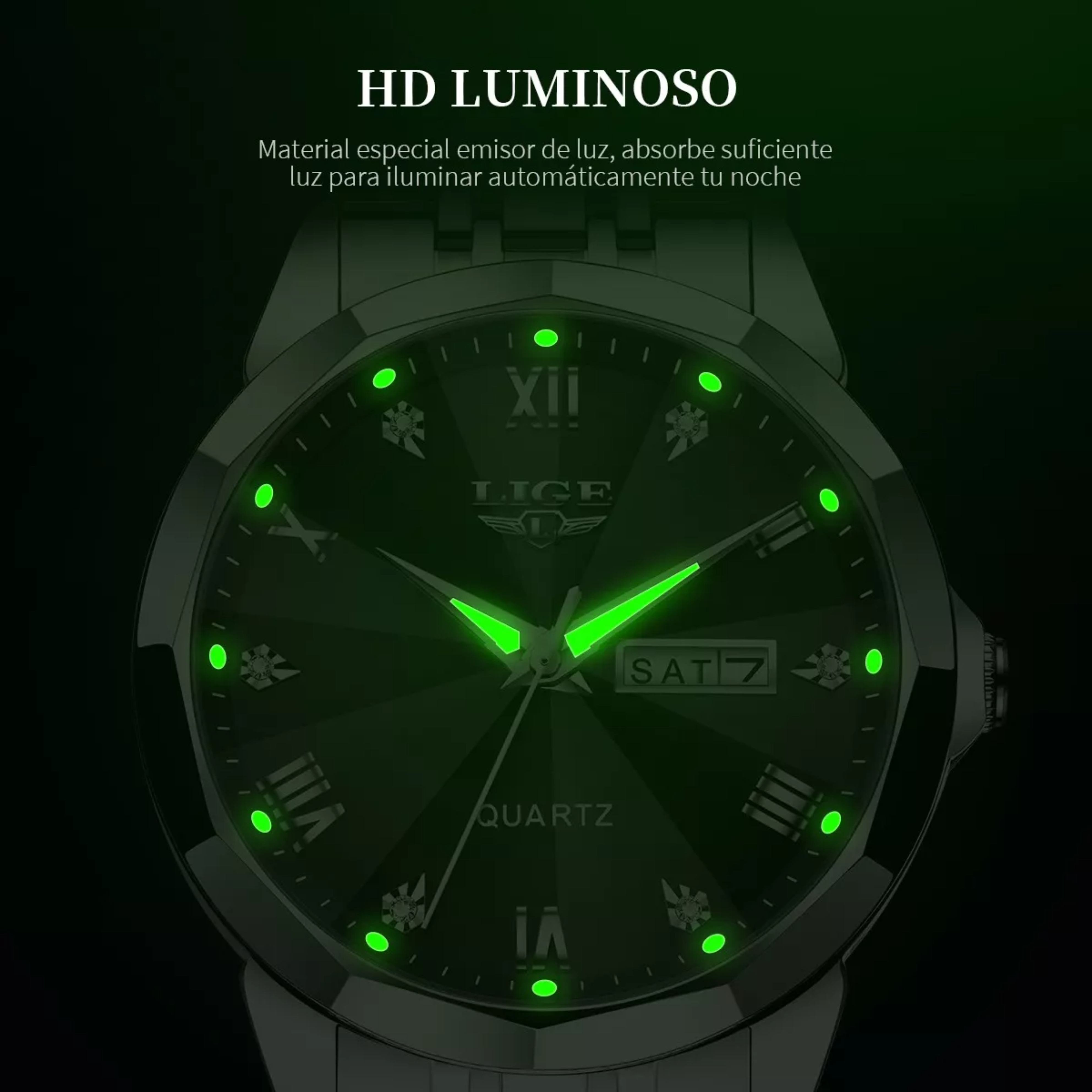 Reloj De Cuarzo Casual De Acero Impermeable Para Hombre.