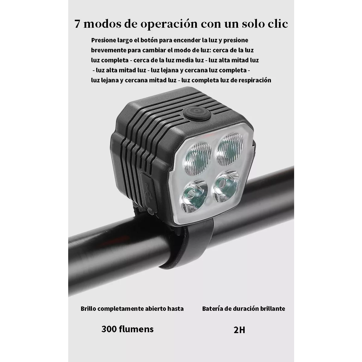 Luz Bicicleta Recargable Delantera Y Traser Y Claxon.