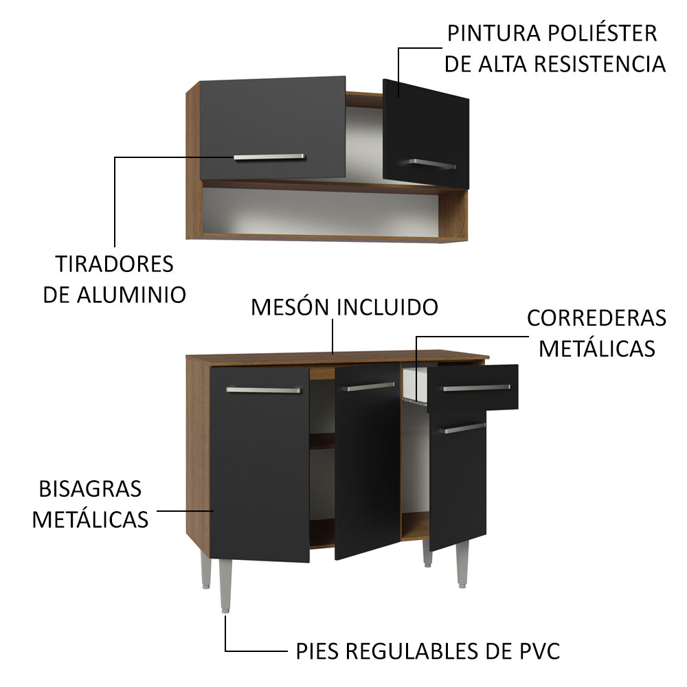 Cocina Integral Completa Modular Madesa Emilly 105cm MN 03.