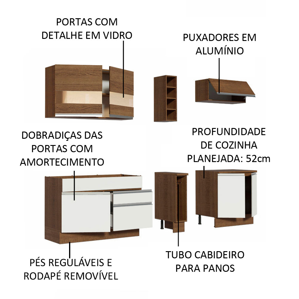 Cocina Integral Completa Modular Madesa Glamy 220cm BM.