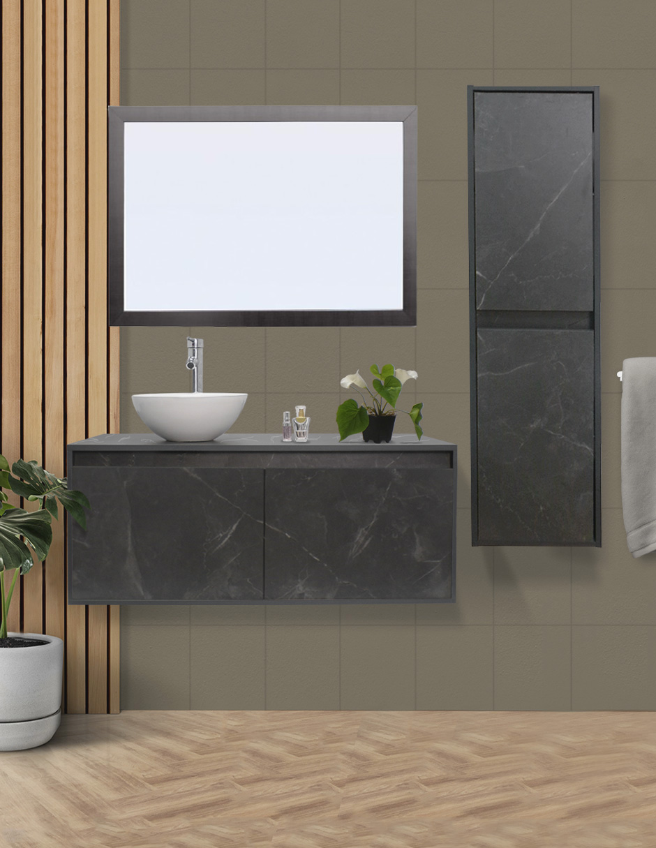 Gabinete De Baño Con Lavamanos Y Espejo Decorativo NYON.