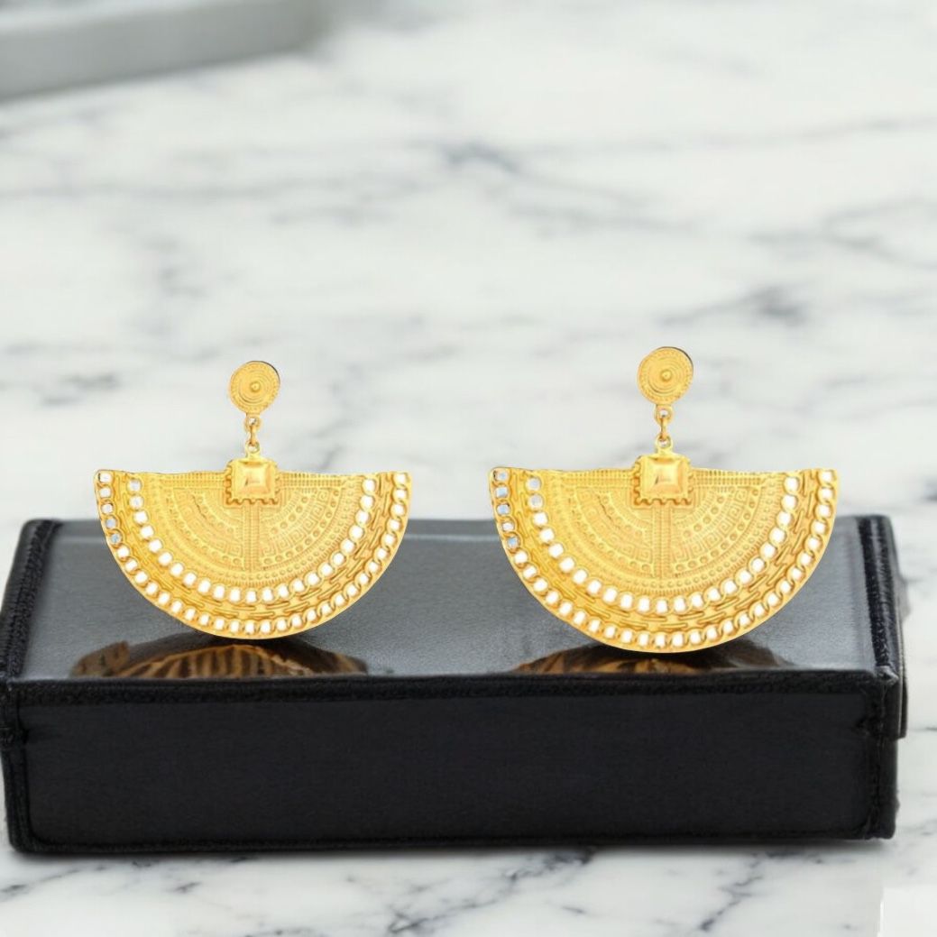Aretes Colgantes Abanico Tolima Joyeria M De Leon.