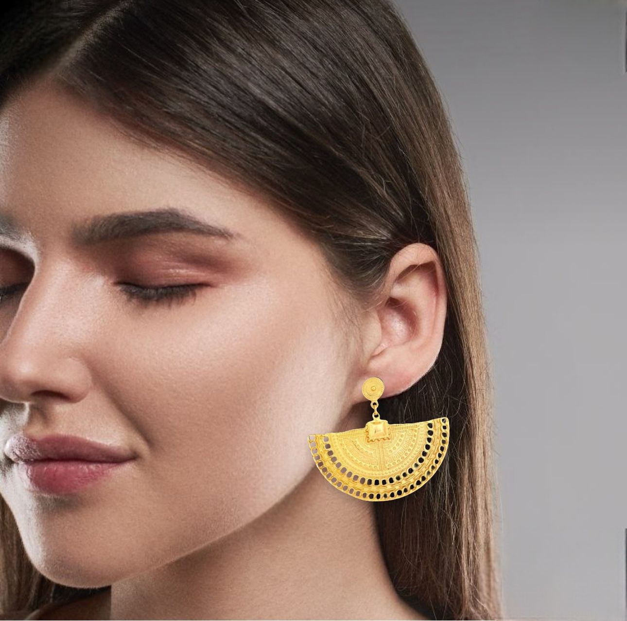 Aretes Colgantes Abanico Tolima Joyeria M De Leon.