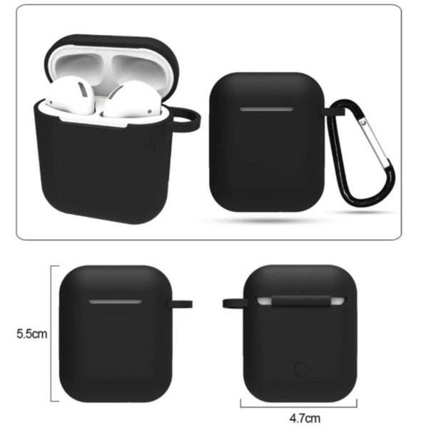 Funda Para Caja De AirPods De Silicón Inalámbrico + Gancho