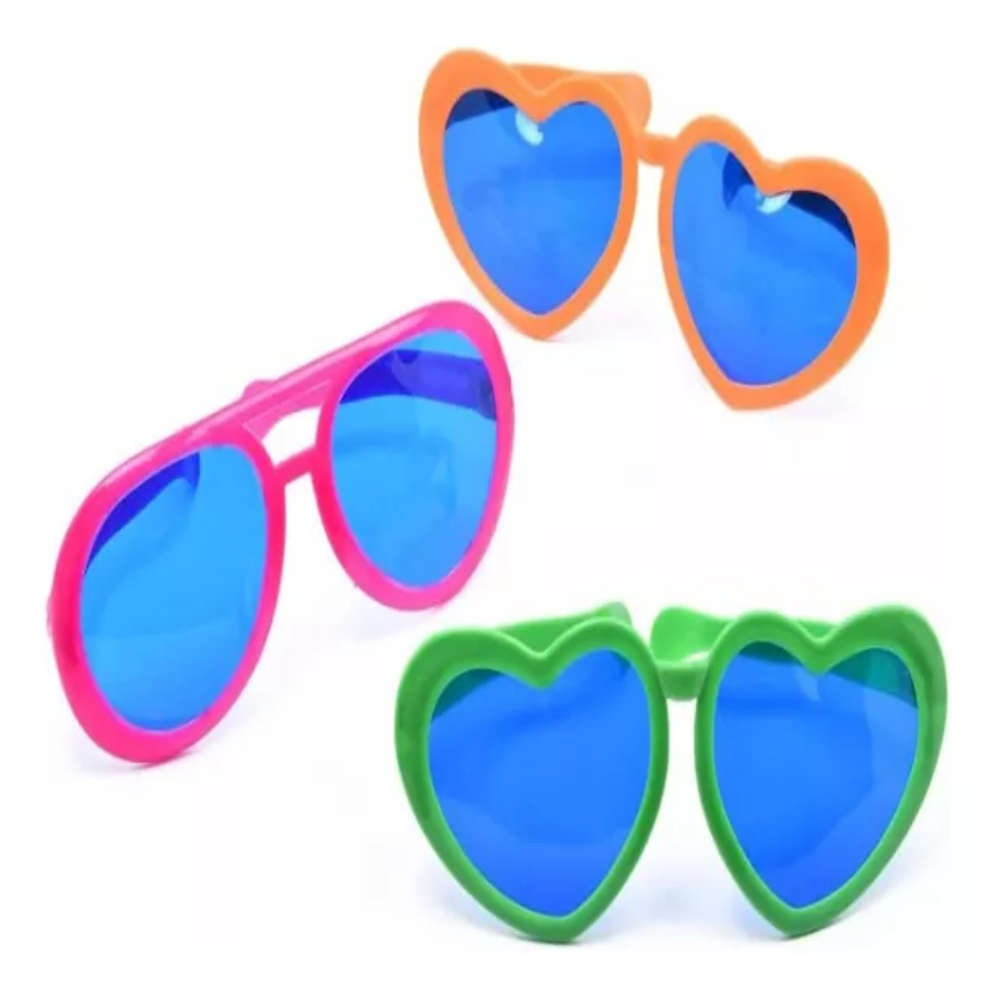 100 Lentes Gigantes Plástico Color Fiesta Batucada Boda Xv.