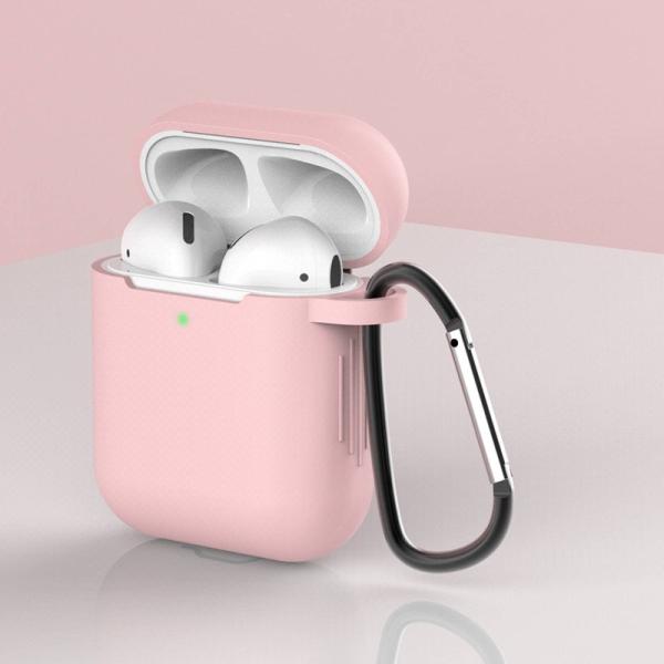 Funda Para Caja De AirPods De Silicón Inalámbrico + Gancho