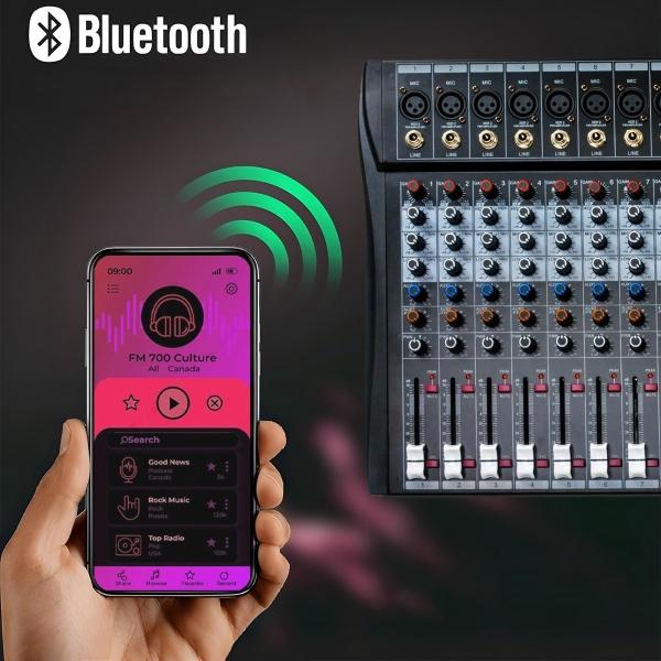 Mezcladora Mixer 16 Canales Bluetooth Usb Sonido Estudio 
