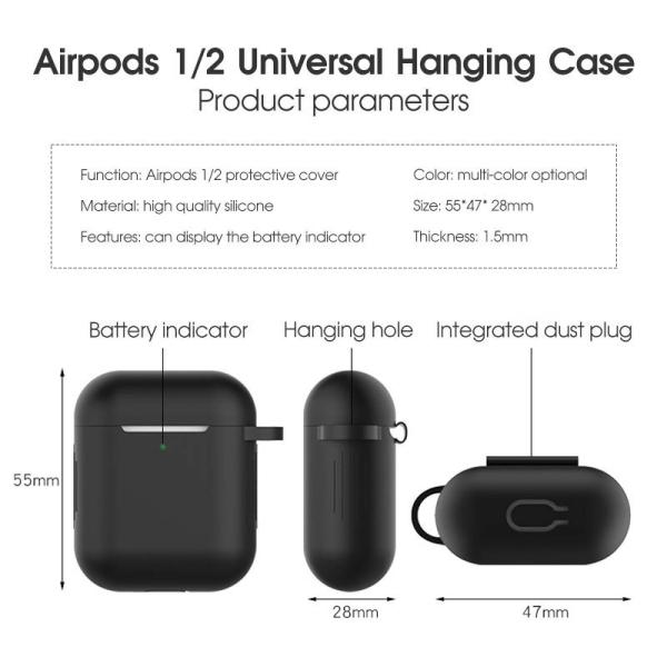 Funda Para Caja De AirPods De Silicón Inalámbrico + Gancho