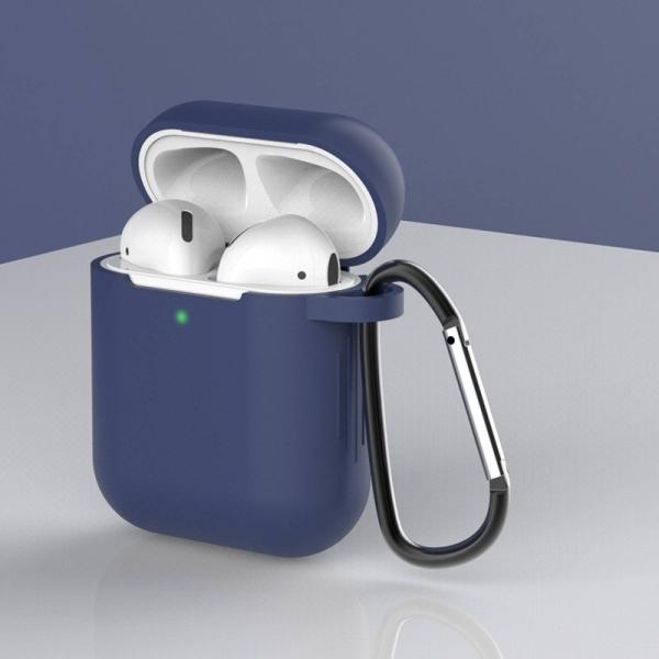 Funda Para Caja De AirPods De Silicón Inalámbrico + Gancho