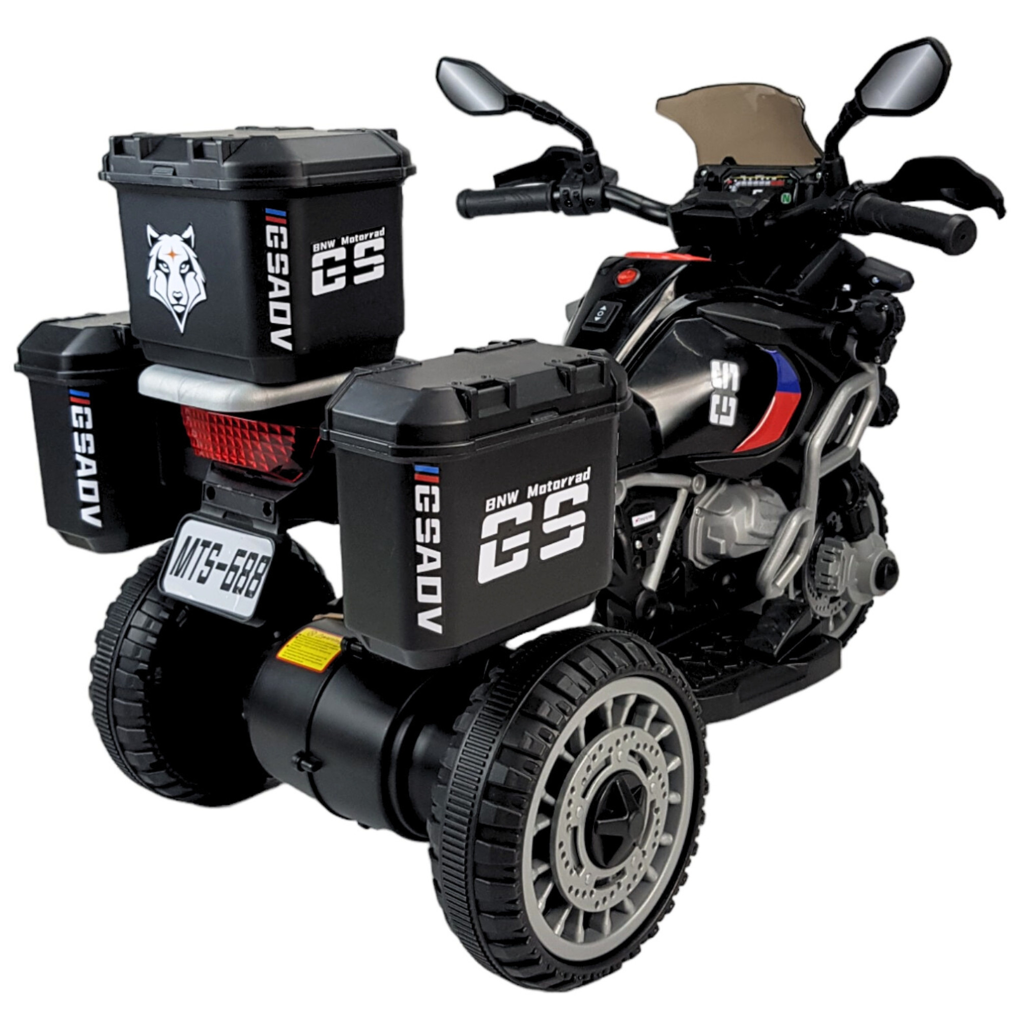 Moto Montable Electrica para Niños Recargable 6v Luz Led, Bluetooth - Negro.
