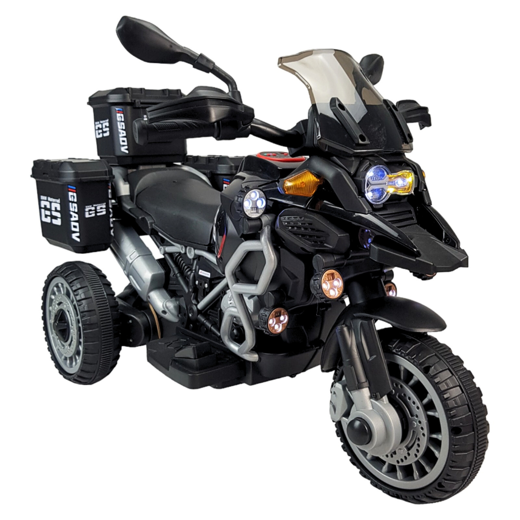 Moto Montable Electrica para Niños Recargable 6v Luz Led, Bluetooth - Negro.
