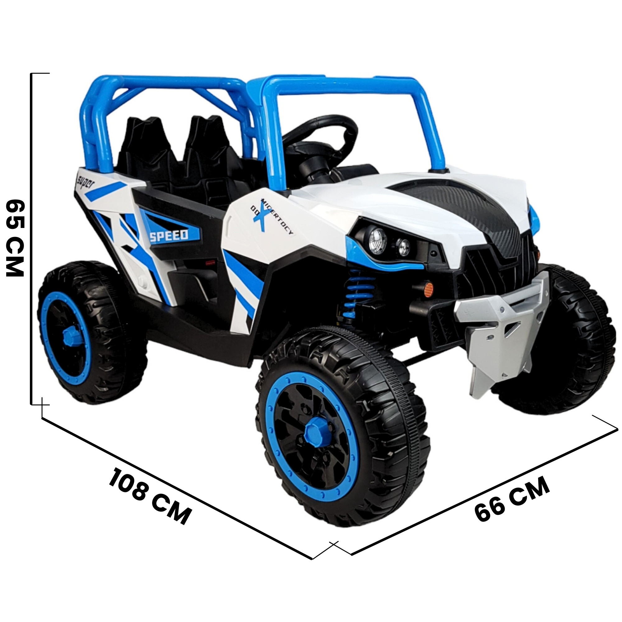 Montable Electrico para Niños Coche con Control Remoto Luz Led 12v - Azul.