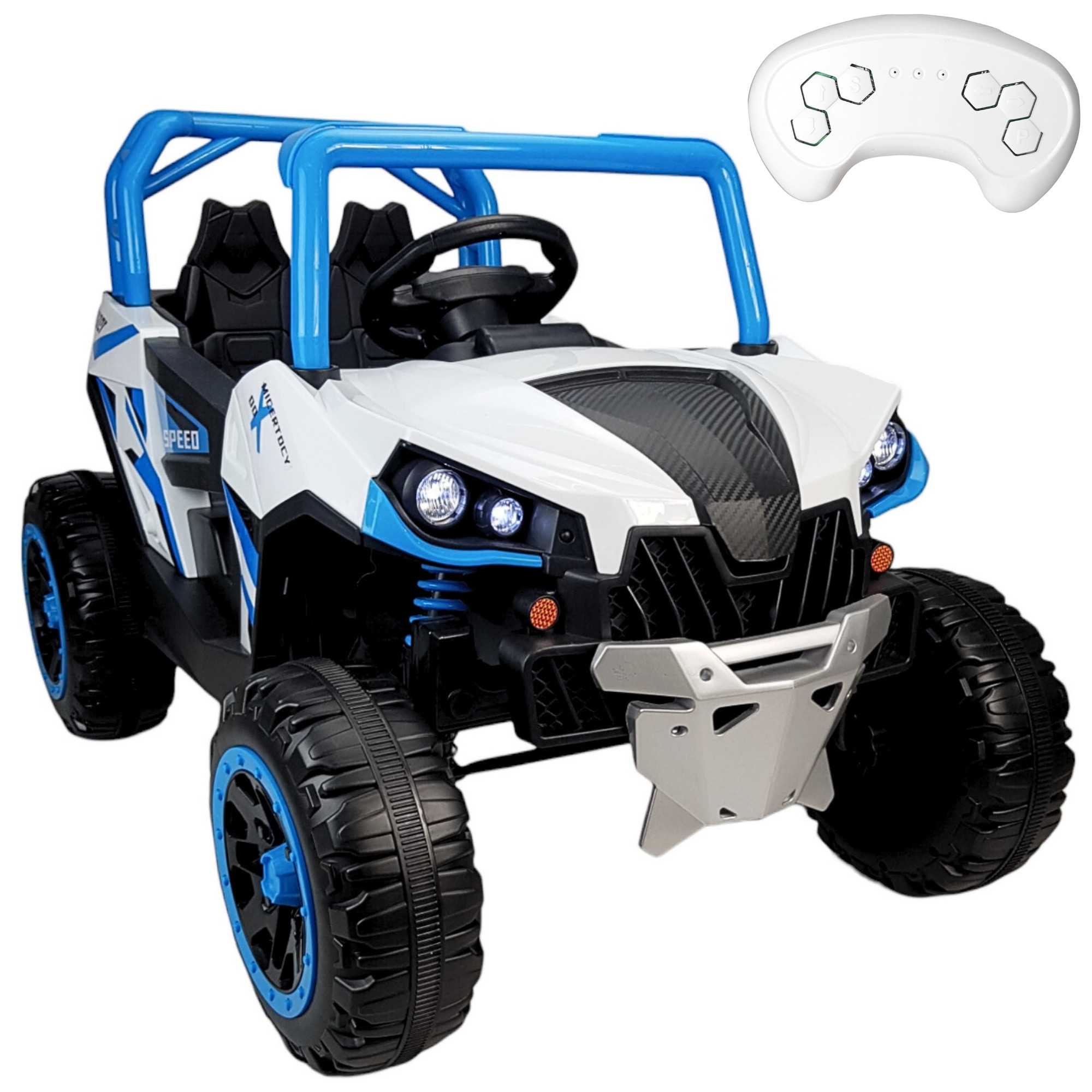 Montable Electrico para Niños Coche con Control Remoto Luz Led 12v - Azul.