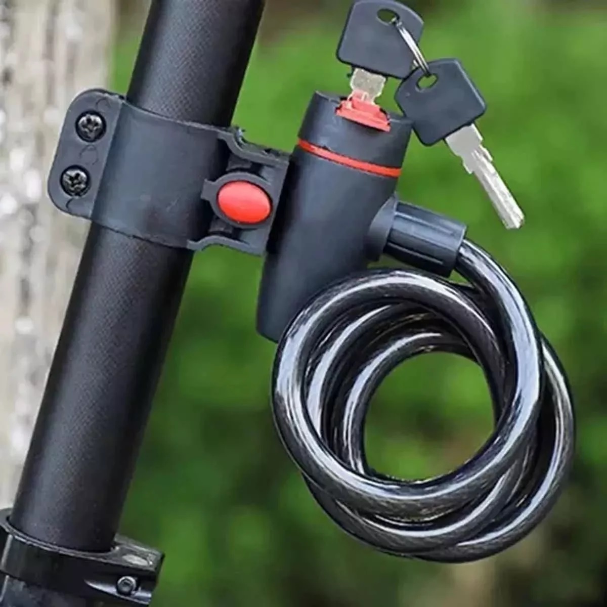 Candado De Cable Para Llave De Bicicleta Y Motocicleta 110cm.