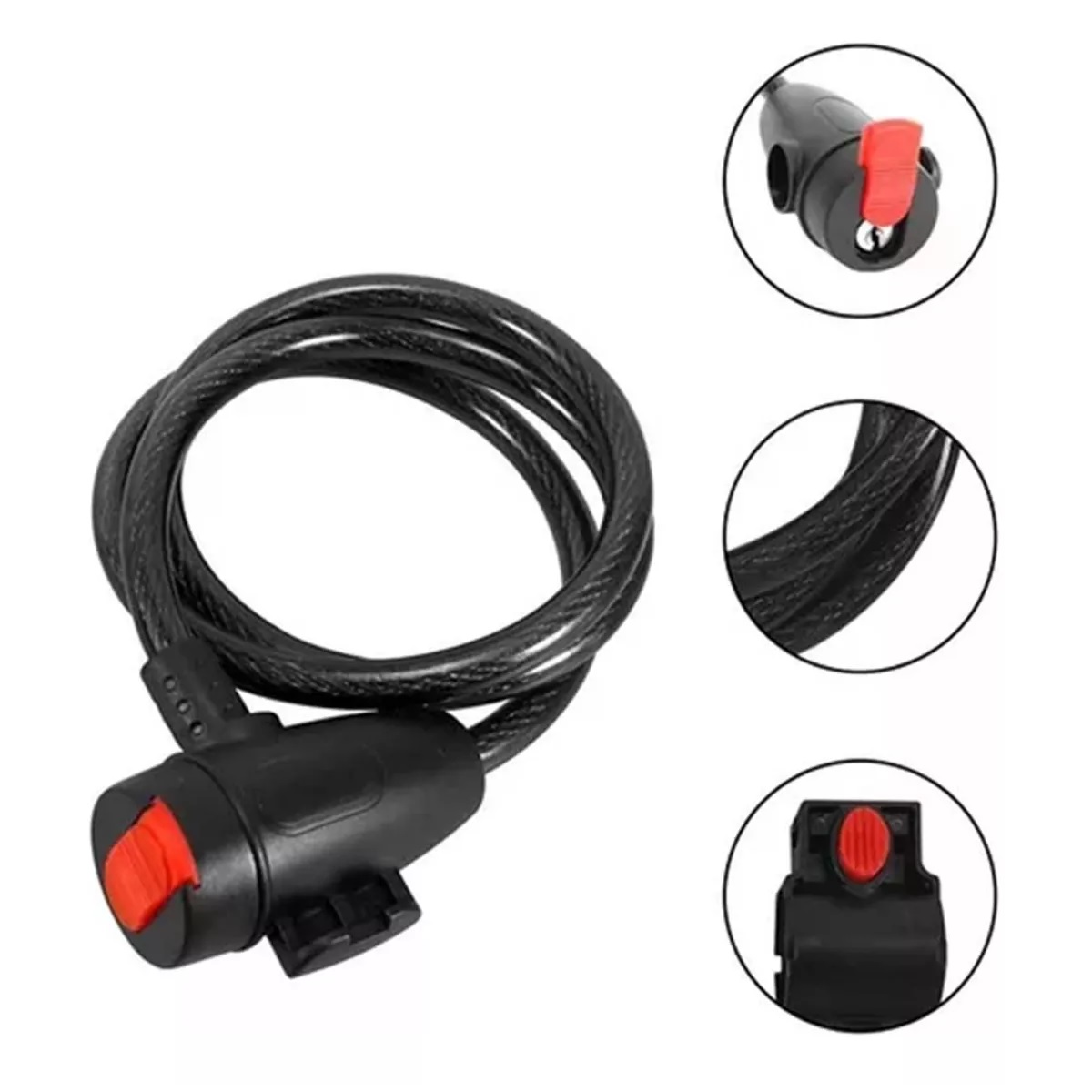 Candado De Cable Para Llave De Bicicleta Y Motocicleta 110cm.