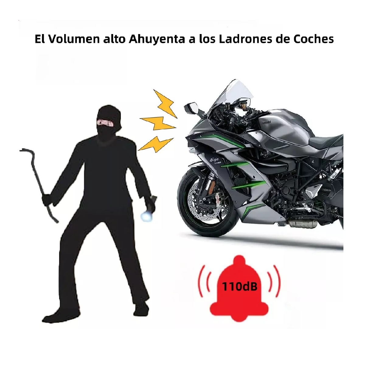 Alarma Motocicleta Freno Impermeable Acelerador Candado.