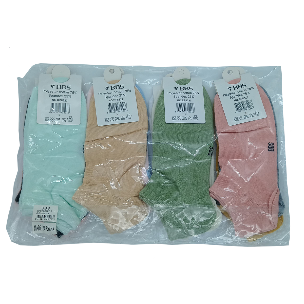 Paquete 12 pares tin dama unitalla colores pastel