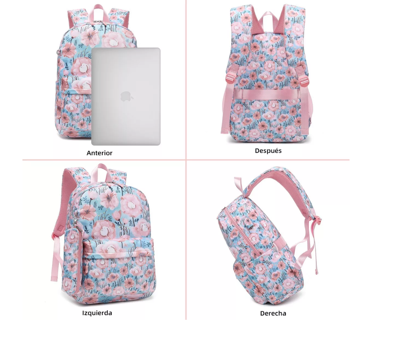 ml 3pcs Mochila Escolar Para Niñas Con Estuche Para Lápices.