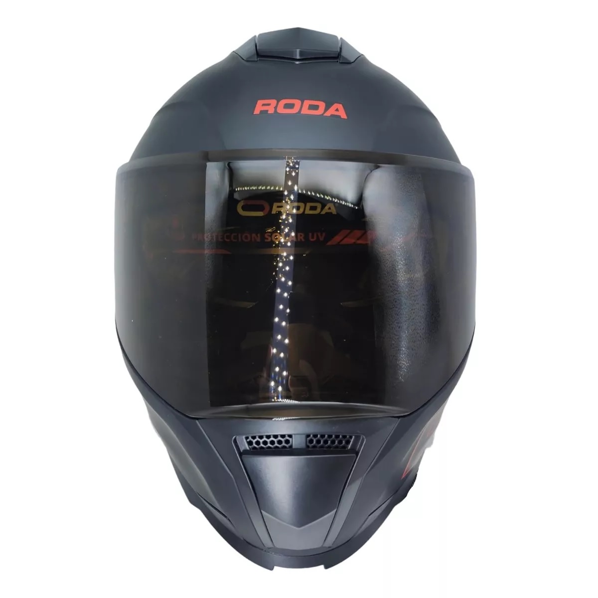 Casco Roda Revenge Pro Abatible Dot Negro Mate Con Luz Led L.