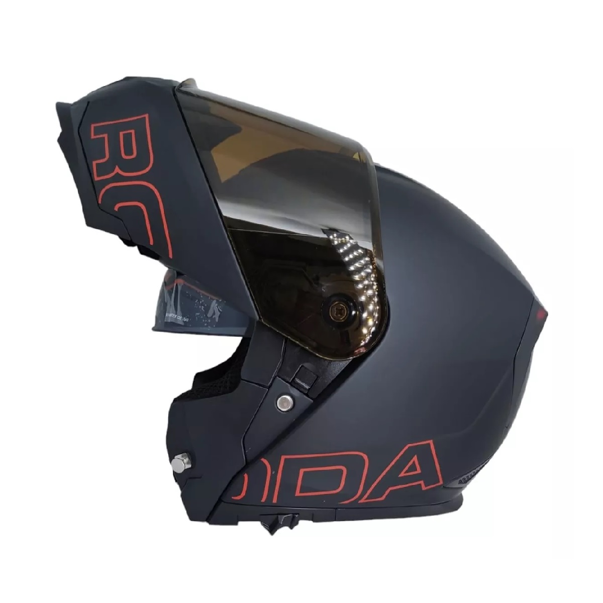 Casco Roda Revenge Pro Abatible Dot Negro Mate Con Luz Led L.