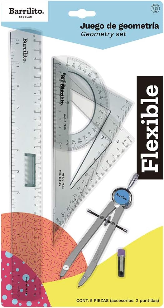 A Barrilito G-FLEX Juego de Geometría de Precisión, 5 Piezas.