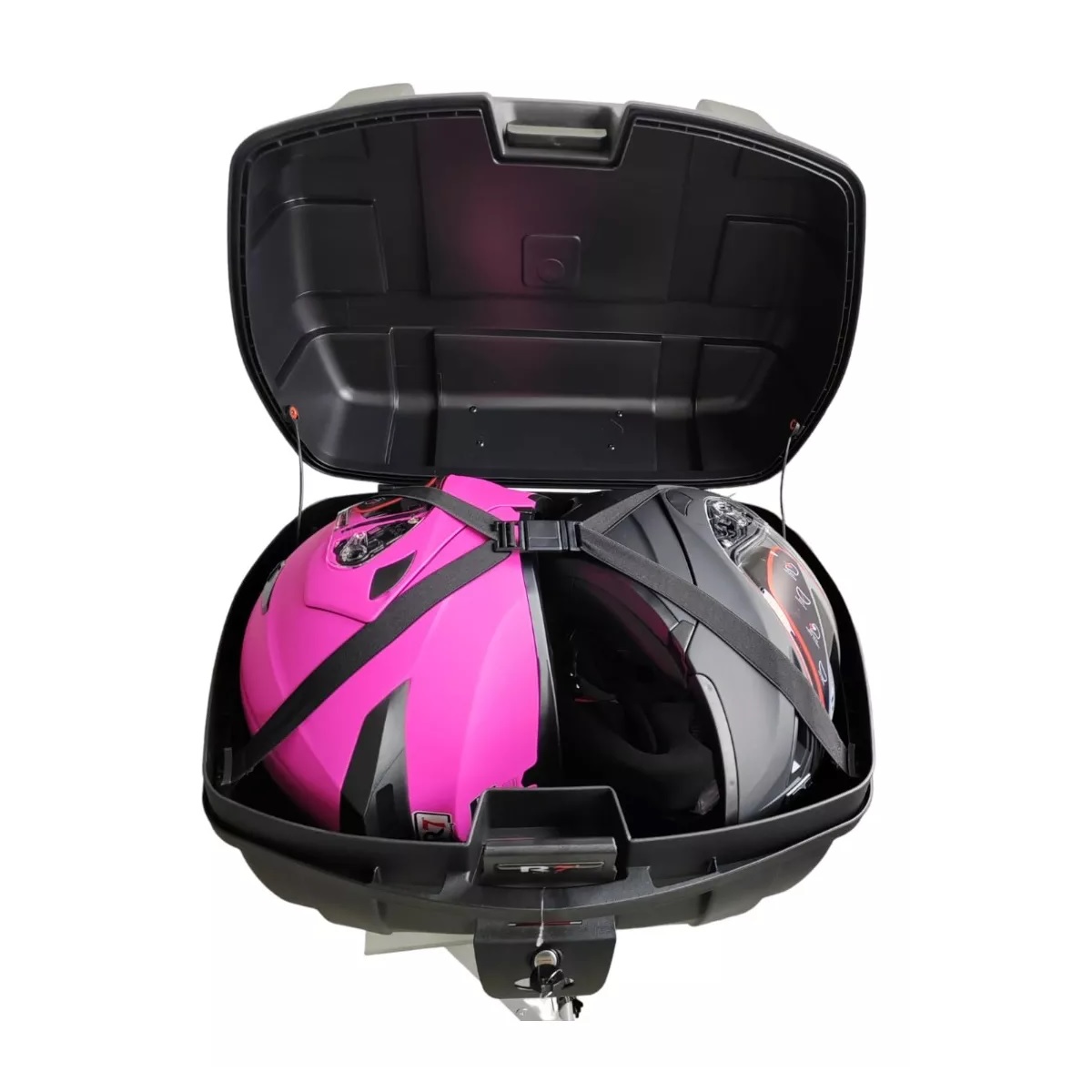 Caja Para Moto Baul 2 Cascos Maletero Top Case C Respaldo.
