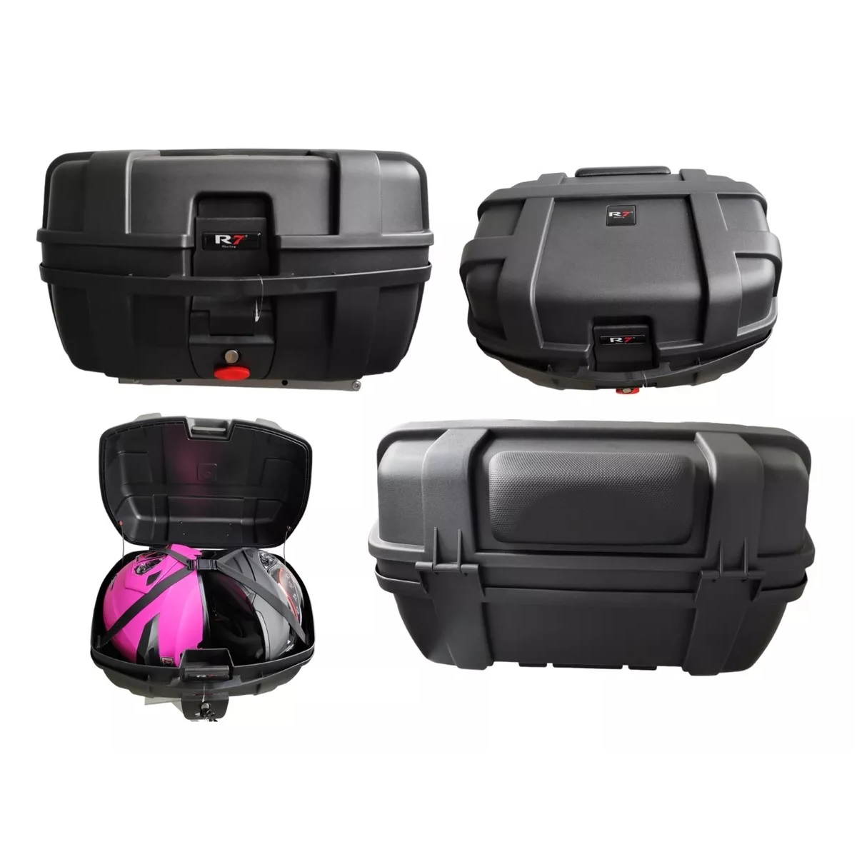 Caja Para Moto Baul 2 Cascos Maletero Top Case C Respaldo.
