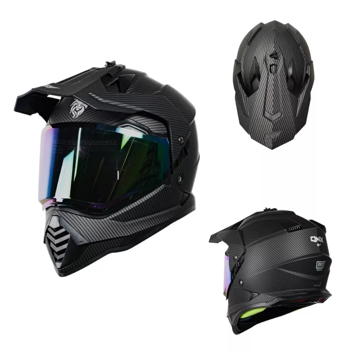 Casco Motocross Negro Kov Onix Tamaño Del Casco XL.