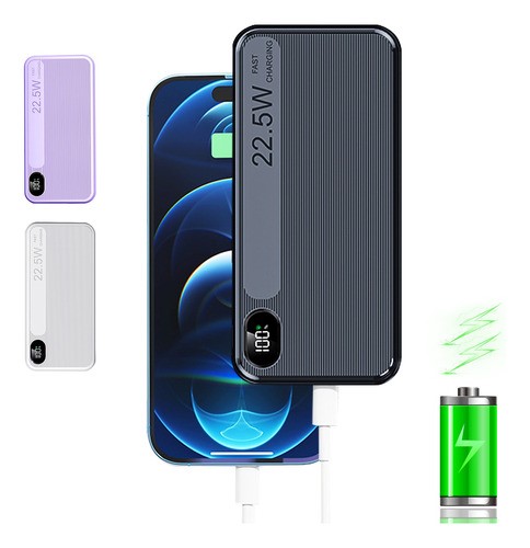 Power Bank 20000 Mah Batería Portátil Carga Rápida De 22,5w Negro.