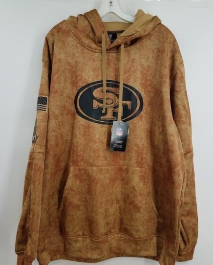 Increible! Sudadera Hoodie San Francisco 49ers Salute to Service Brown Cafe talla S