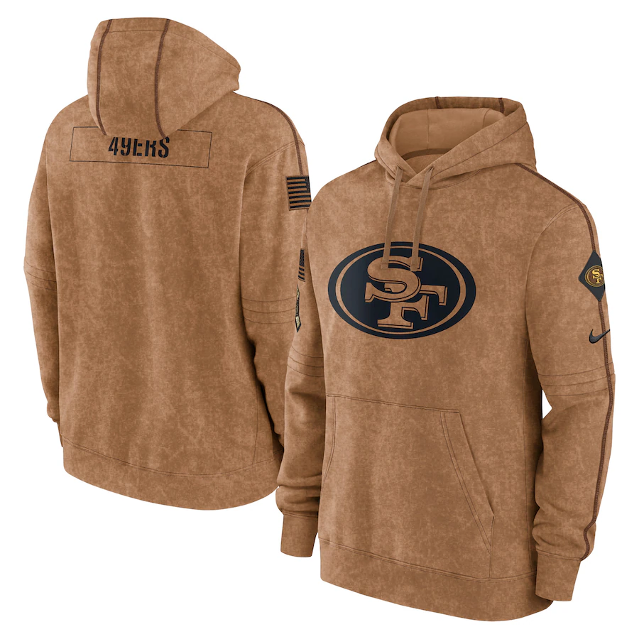 Increible! Sudadera Hoodie San Francisco 49ers Salute to Service Brown Cafe talla S